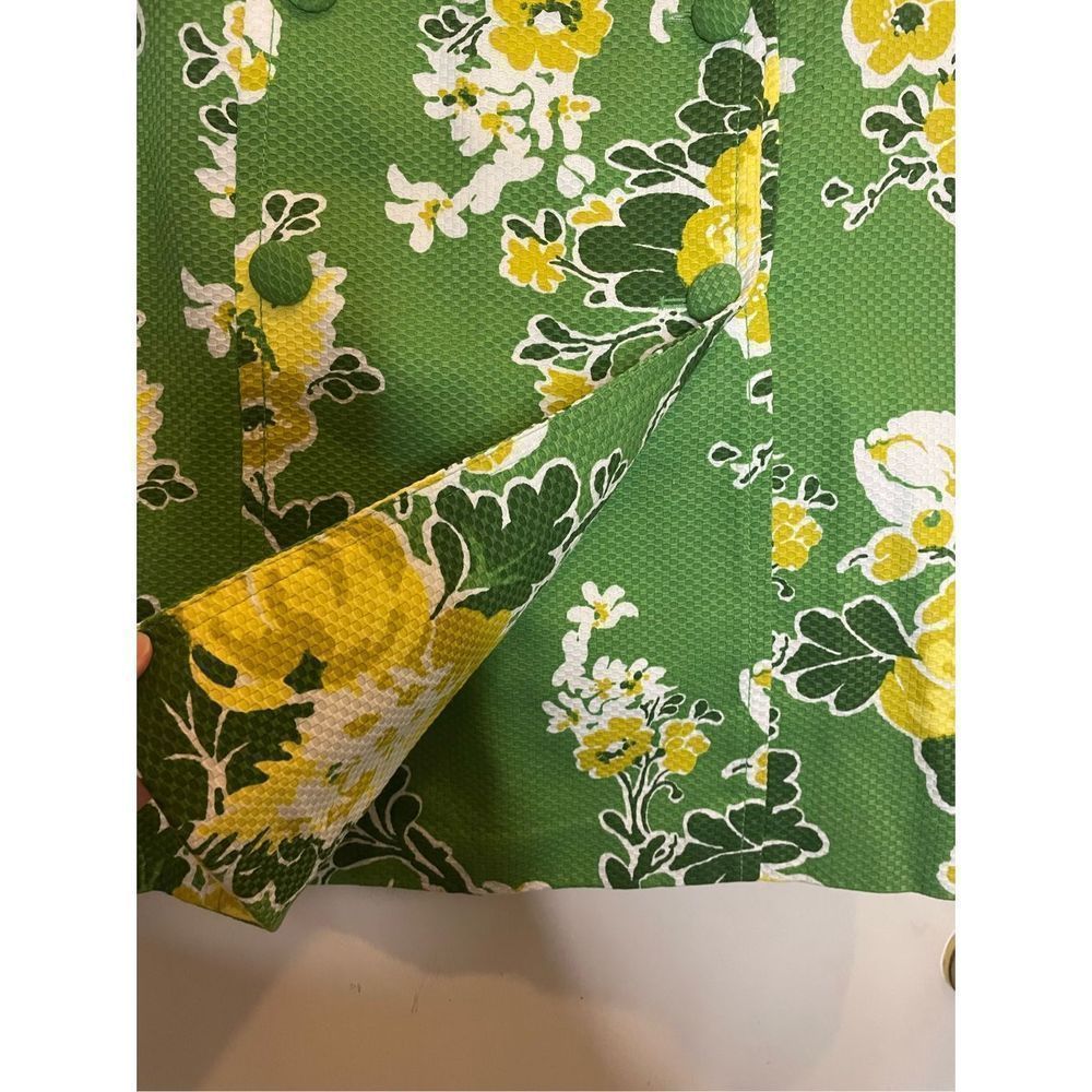 Talbots Vintage inspired faux wrap green and yellow skirt size 12 - Picture 4 of 8